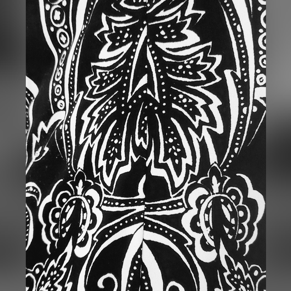 White House Black Market Black and White Paisley Dress Sleeveless Halter Size S - Picture 5 of 7